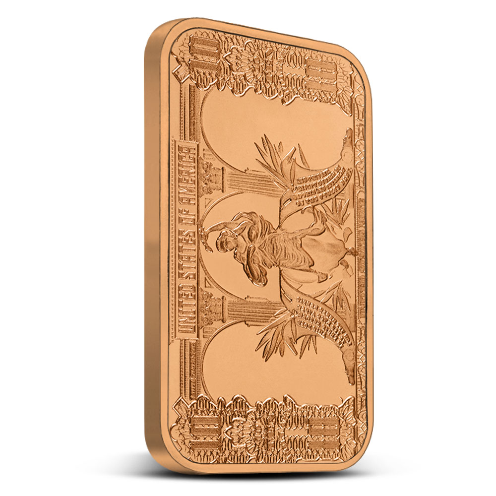 1 oz $10 Banknote Copper Bar (New)