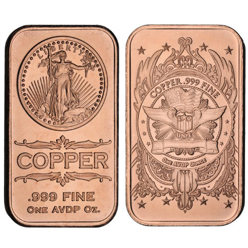 1 oz Saint Gaudens Copper Bar (New)