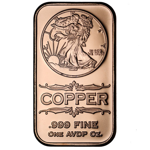 1 oz Walking Liberty Copper Bar (New)