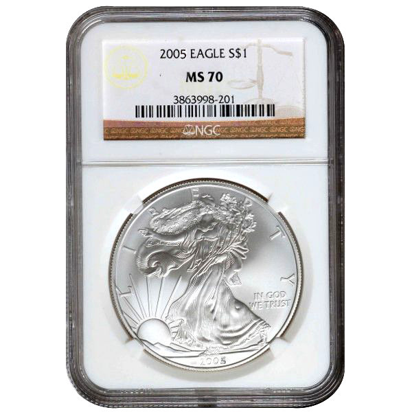 2005 1 oz American Silver Eagle Coin NGC MS70