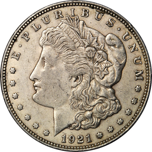 Morgan Silver Dollar Coin (1921, VG+)