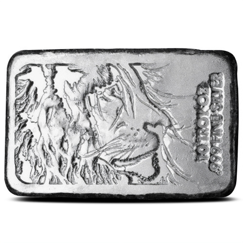 10 oz Atlantis Lion Hand Poured Silver Bar (New)
