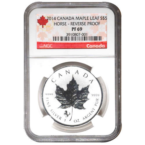 2014 1 oz Lunar Horse Privy Canadian Silver Maple Leaf Coin NGC PF69 RP