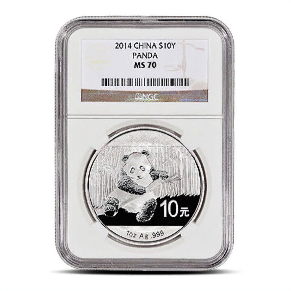 2014 1 oz Chinese Silver Panda Coin NGC MS70