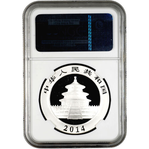 2014 1 oz Chinese Silver Panda Coin NGC MS69