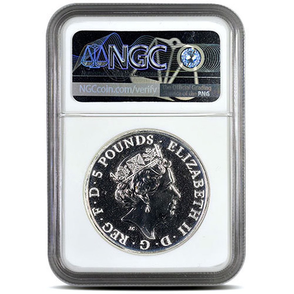 2019 2 oz British Silver Queen’s Beast Yale of Beaufort Coin NGC MS70