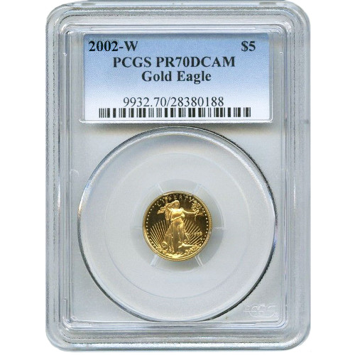 2002-W 1/10 oz Proof American Gold Eagle Coin PCGS PR70 DCAM