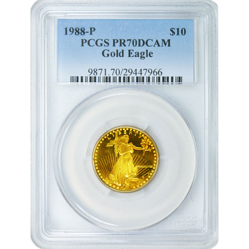 1988-P 1/4 oz Proof American Gold Eagle Coin PCGS PR70 DCAM