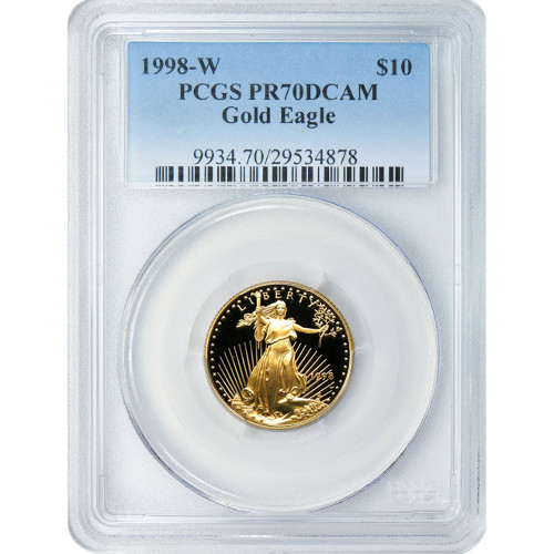 1998-W 1/4 oz Proof American Gold Eagle Coin PCGS PR70 DCAM