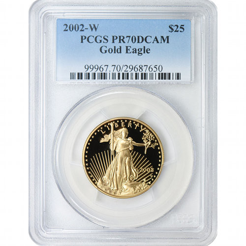 2002-W 1/2 oz Proof American Gold Eagle Coin PCGS PR70 DCAM
