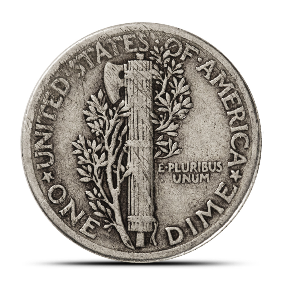 90% Silver Mercury Dimes ($5 FV, Circulated)