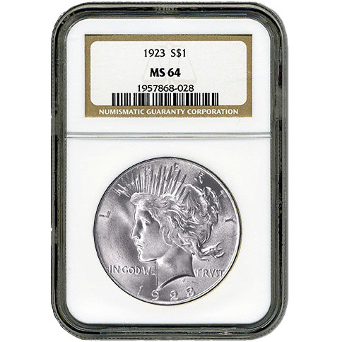 Peace Silver Dollar Coin NGC MS64 (1922-26, 1934-35)