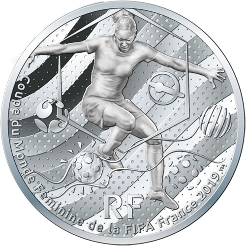2019 10 Euro FIFA Women's World Cup Dribbling Proof Silver Coin