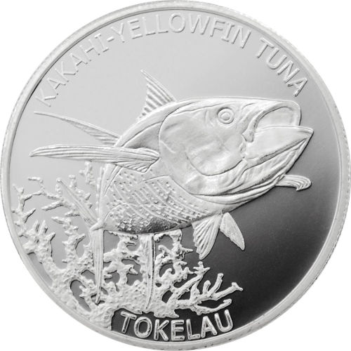 2014 1 oz Tokelau Silver Yellowfin Tuna Coin