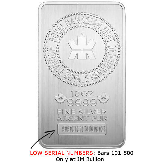 10 oz RCM Silver Bar (New, Serial #'s 101-500)