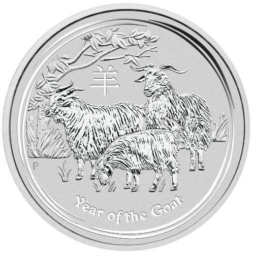 2015 1 Kilo Australian Silver Lunar Goat Coin (BU)