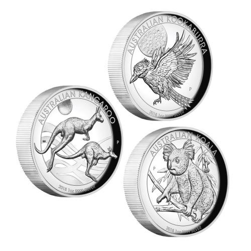 2018 Proof Australian Silver Three-Coin Collection (High Relief)