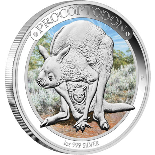 2013 1 oz Australian Silver Megafauna Procoptodon Proof Coin