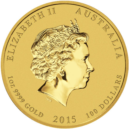 2015 1 oz Australian Gold Lunar Goat Coin (BU)