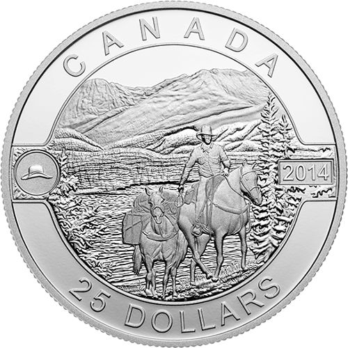 2014 1 oz Cowboy in the Rockies $25 Canadian Silver Coin