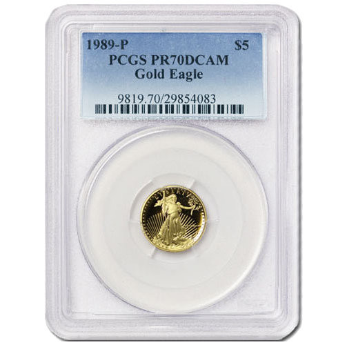 1989-P 1/10 oz Proof American Gold Eagle Coin PCGS PR70 DCAM