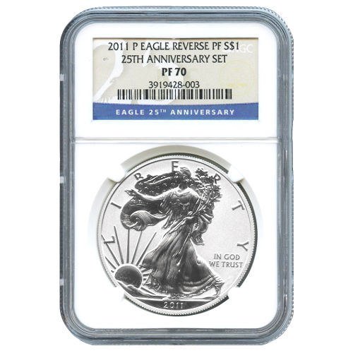 2011-P 1 oz Reverse Proof American Silver Eagle Coin NGC PF70 25th Anniversary