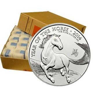 2014 British Silver Lunar Year of the Horse Monster Box (500 Coins, BU)