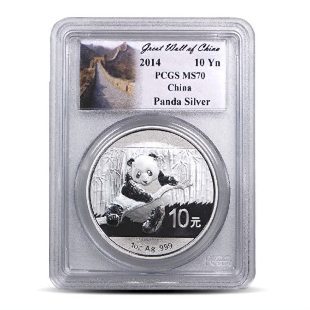 2014 1 oz Chinese Silver Panda Coin PCGS MS70