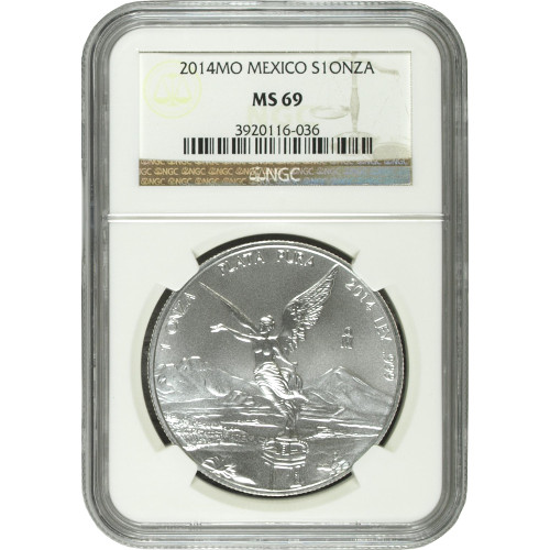 2014 1 oz Mexican Silver Libertad Coin NGC MS69
