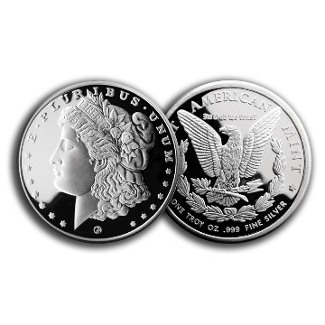 1 oz GAM Morgan Silver Round (New)