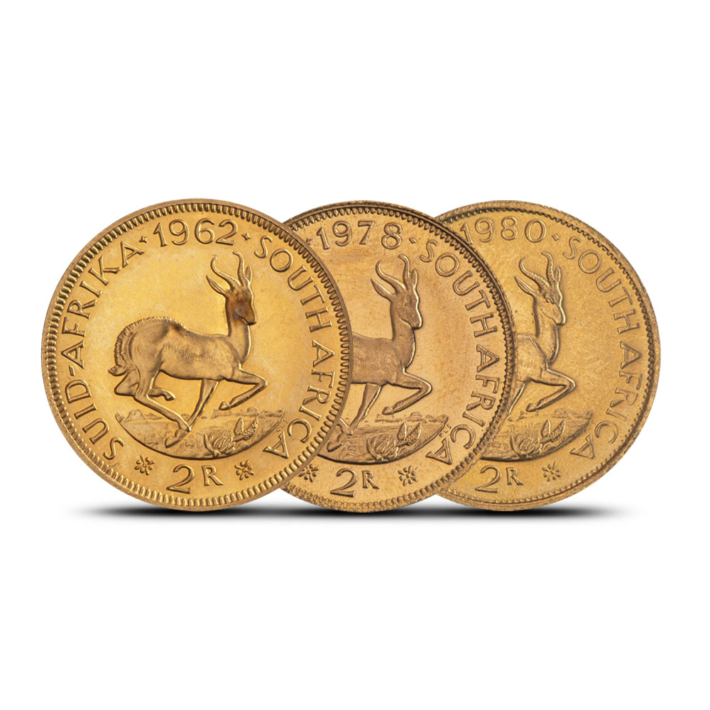 2 Rand South African Gold Coin (Random Year, AU)
