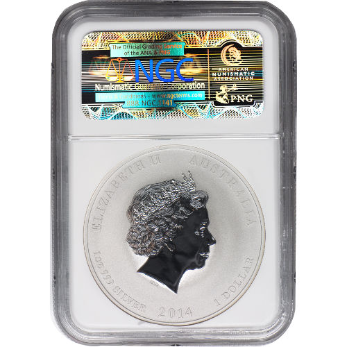 2014 1 oz Australian Silver Lunar Horse Coin NGC MS70