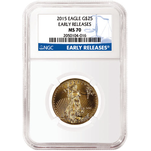 2015 1/2 oz American Gold Eagle Coin NGC MS70 ER