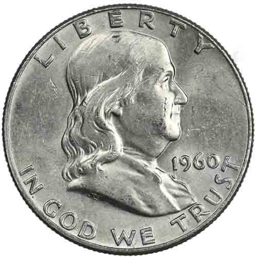 90% Silver Franklin Half Dollars ($100 FV, Circulated)