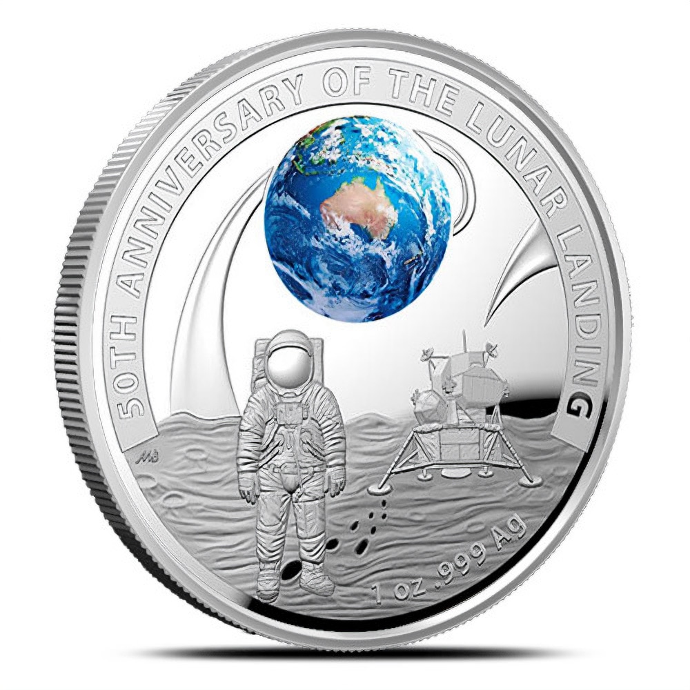 2019 Proof Australian Lunar Landing Silver and Cupro-Nickel 2-Coin Set (Box + CoA)