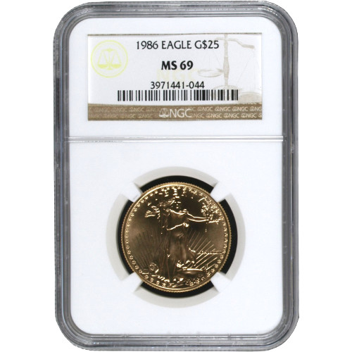 1986 1/2 oz American Gold Eagle Coin NGC MS69