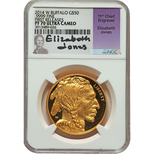 2014-W 1 oz American Gold Buffalo Coin NGC PF70 UCAM FR (Jones Label)