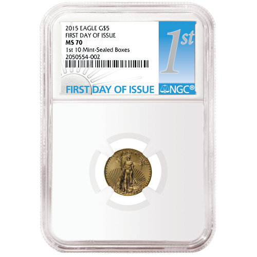 2015 1/10 oz American Gold Eagle Coin NGC MS70 (First 10 Boxes)