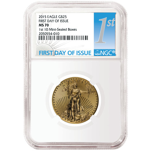 2015 1/2 oz American Gold Eagle Coin NGC MS70 (First 10 Boxes)