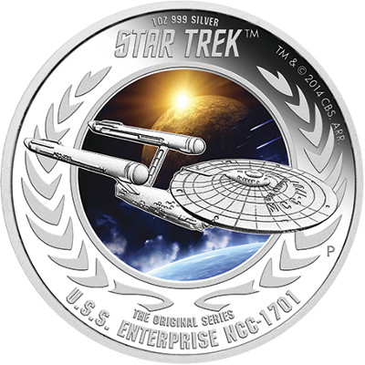 2015 Tuvalu Star Trek Proof Silver Two-Coin Set (Kirk and 1701)