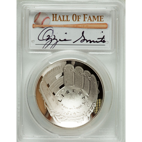 2014-P $1 Baseball HOF Silver Coin PCGS PR70 DCAM (Smith Label)