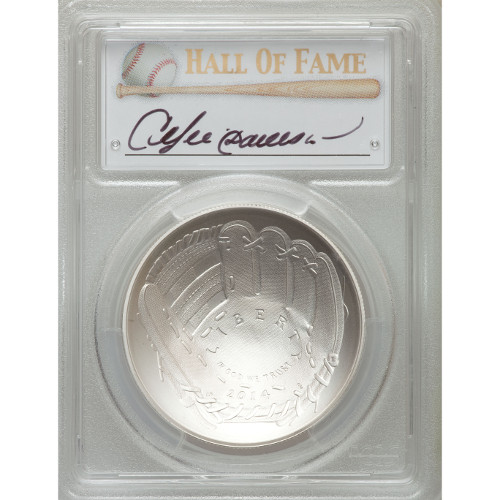 2014-P $1 Baseball HOF Silver Coin PCGS MS70 (Dawson Label)