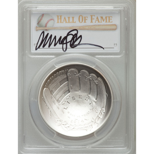 2014-P $1 Baseball HOF Silver Coin PCGS MS70 (Sandberg Label)