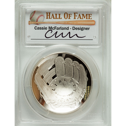 2014-P $1 Baseball HOF Silver Coin PCGS PR70 DCAM (McFarland Label)