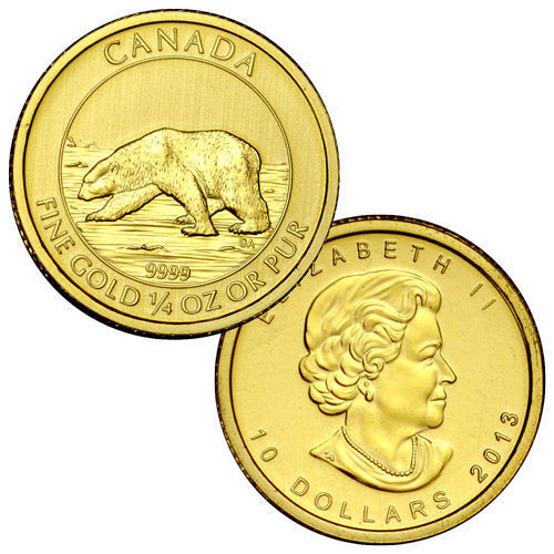 2013 1/4 oz Canadian Gold Polar Bear Coin (BU)