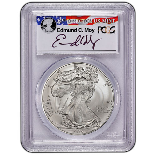 2015 1 oz American Silver Eagle Coin PCGS MS70 (FS, Ed Moy Label)