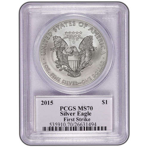 2015 1 oz American Silver Eagle Coin PCGS MS70 (FS, Ed Moy Label)