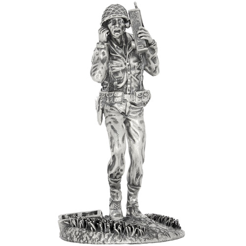 4 oz Antique Finish Silver Soldiers Collection Eye's on Earl Statue (New, Box + CoA)