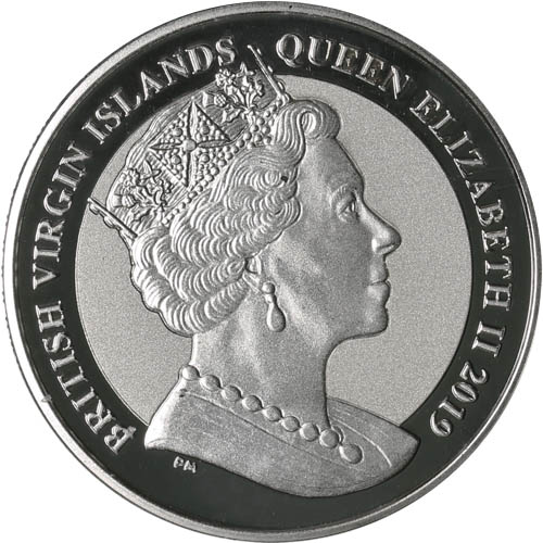 2019 2 oz British Virgin Islands Silver Reverse Frosted Pegasus Coin (BU)