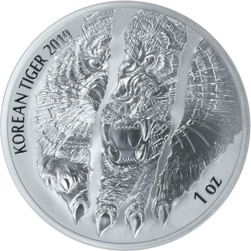 2019 1 oz South Korean Tiger Silver Medal (BU)